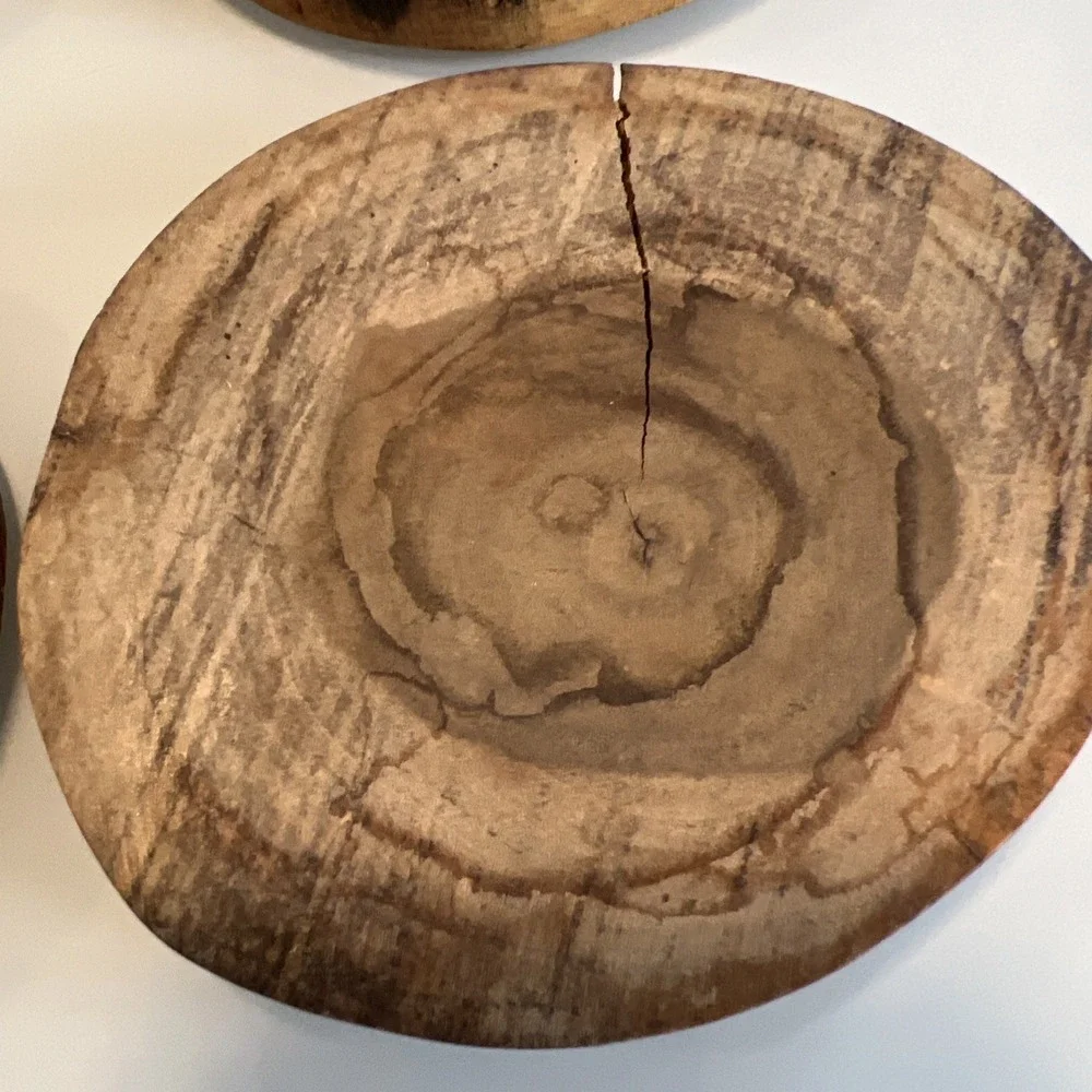 Wood Coasters Set 4 Natural Handmade - Picture 5 of 9